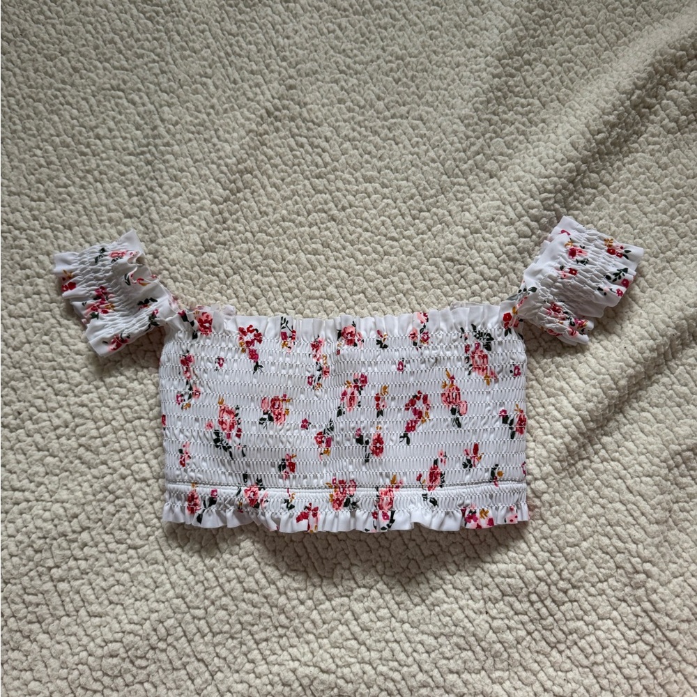Floral Off-Shoulder Top bikini top